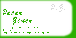 peter ziner business card